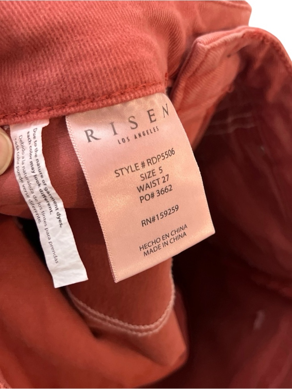 Risen Jeans Wide Leg Flare Cropped Jeans in Rust Size 5/27 - Picture 7 of 7